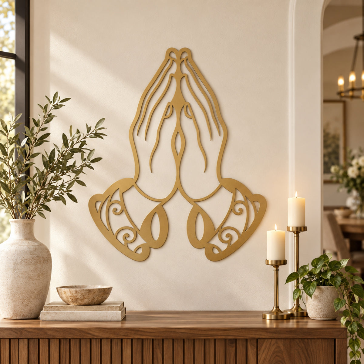 Praying Hands Metal Wall Art – Christian Faith Wall Decor
