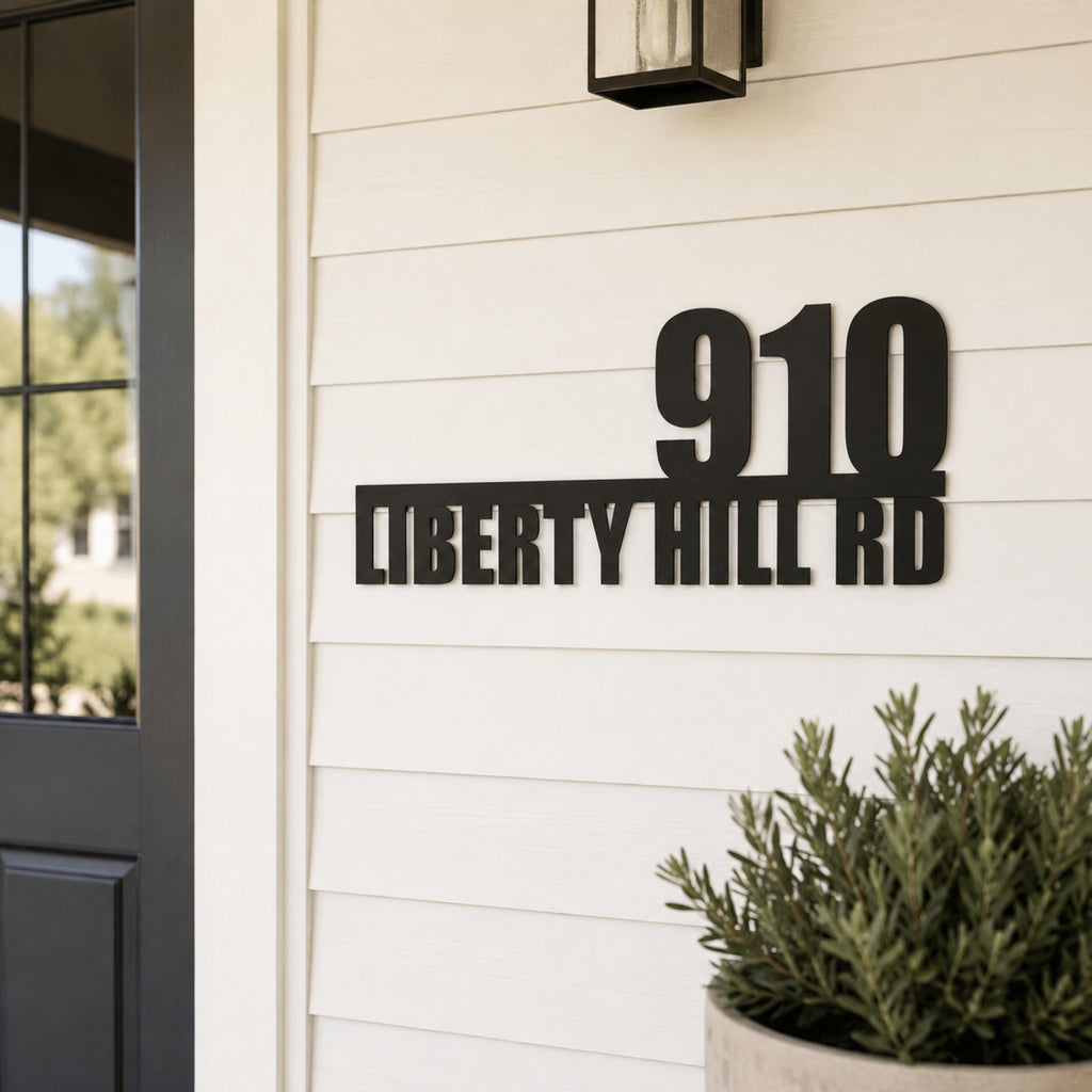 Personalized Metal Address Sign with House Number & Street Name