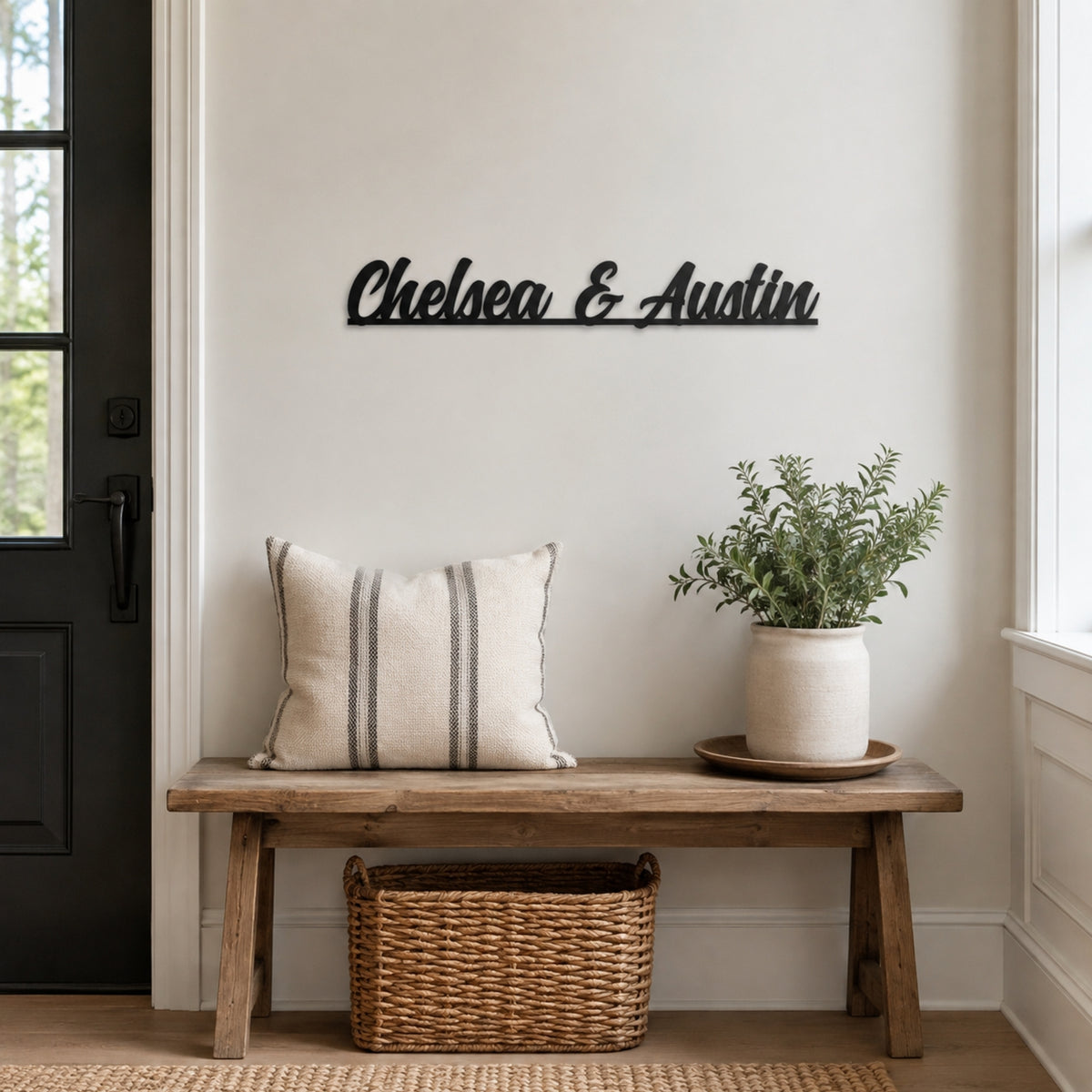 Personalized Couple Names Metal Sign – Custom Two Name Wall Art