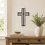 Modern Christian Cross Metal Wall Art – Minimalist Faith Decor