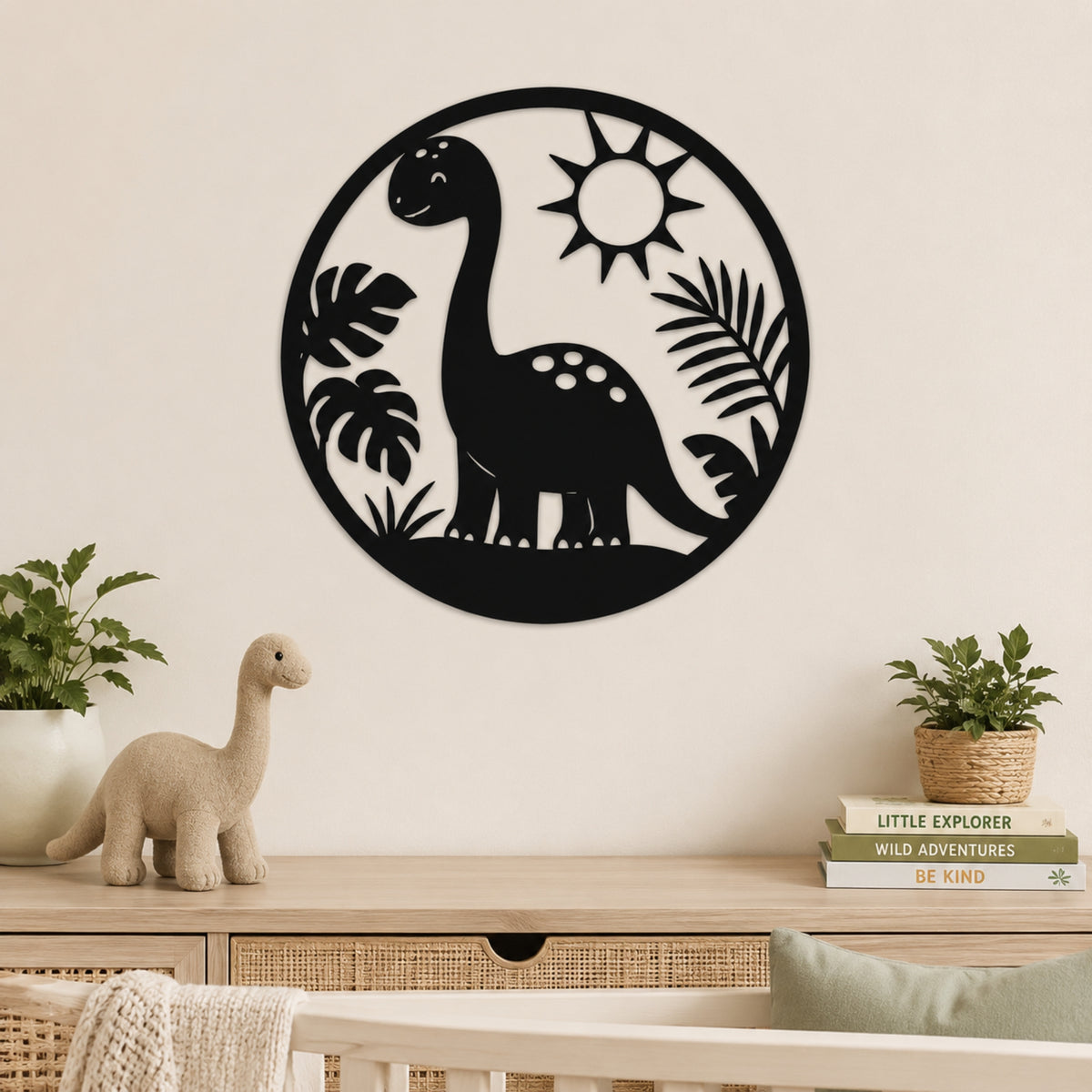 Dinosaur Metal Wall Art – Nursery & Kids Room Decor