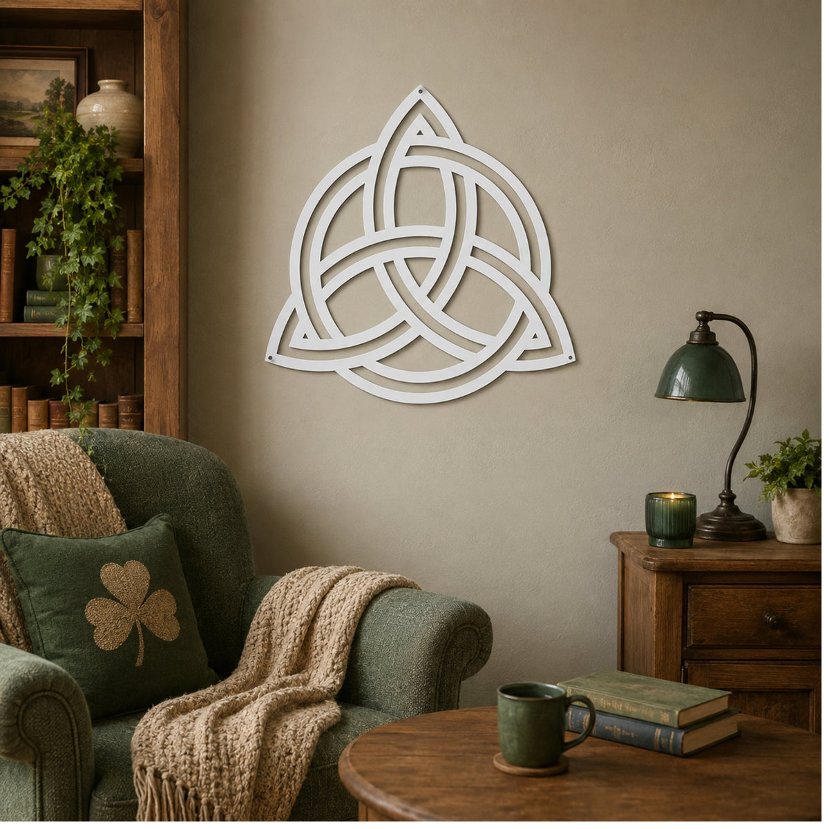 Celtic Trinity Knot Metal Wall Art – Triquetra Decor