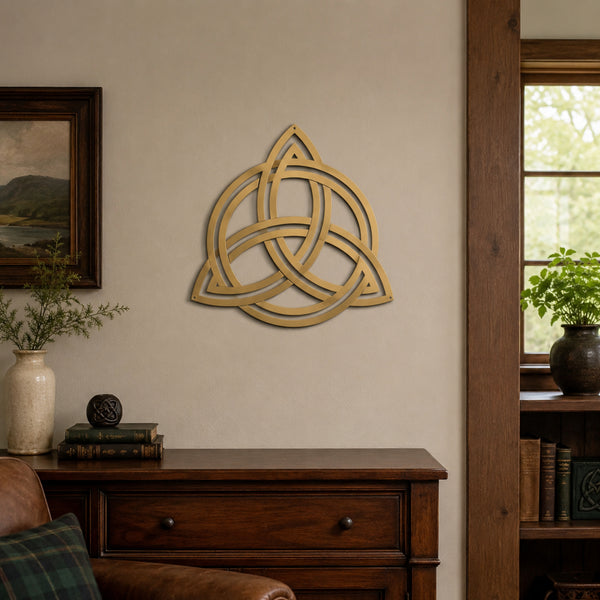 Celtic Trinity Knot Metal Wall Art – Triquetra Decor