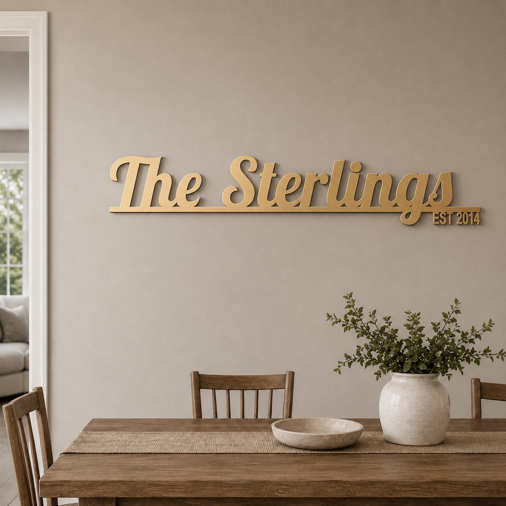 Personalized Family Name Metal Sign with Established Year
