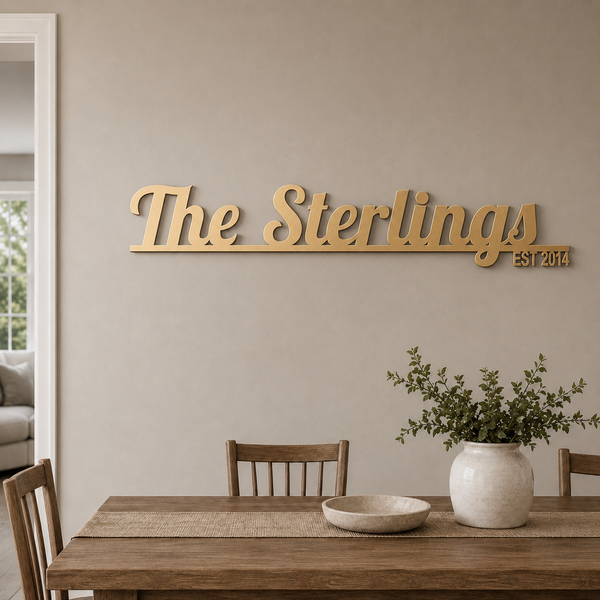 Personalized Family Name Metal Sign with Established Year