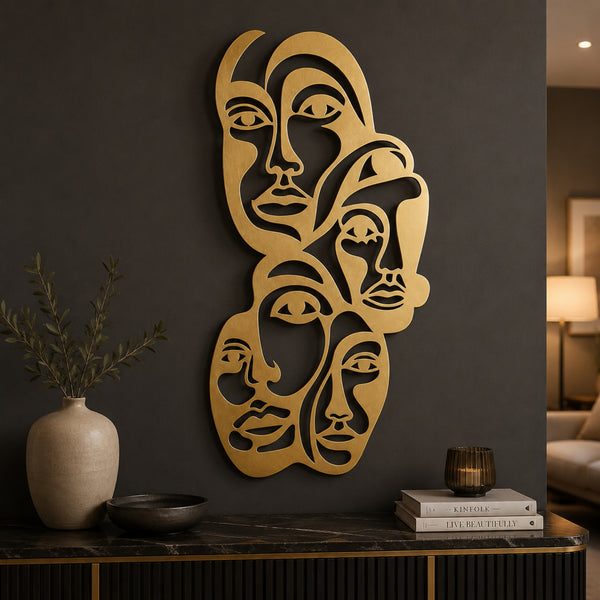 Abstract Faces Metal Wall Art