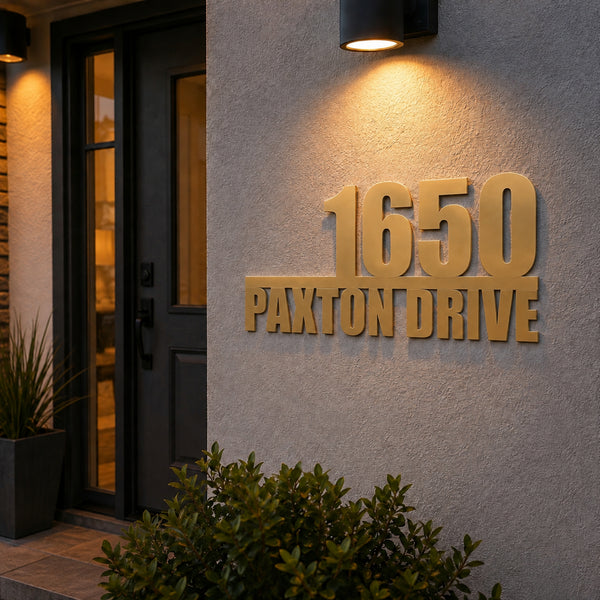 Personalized Metal Address Sign with House Number & Street Name