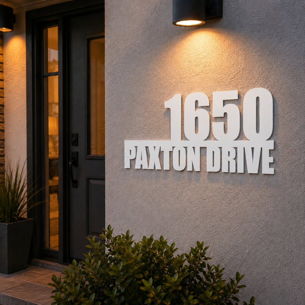 Personalized Metal Address Sign with House Number & Street Name