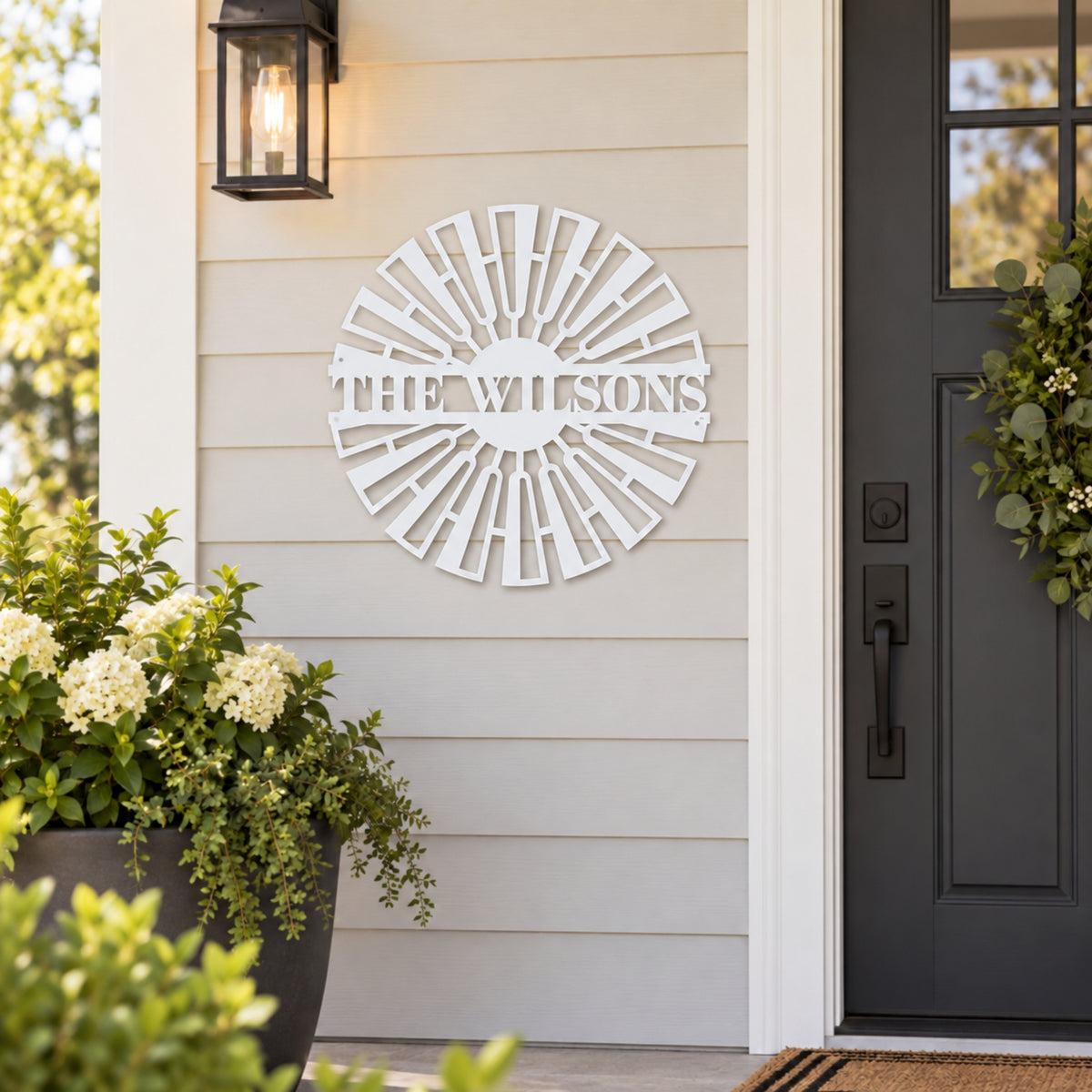 Personalized Family Name Metal Sign – Windmill Design